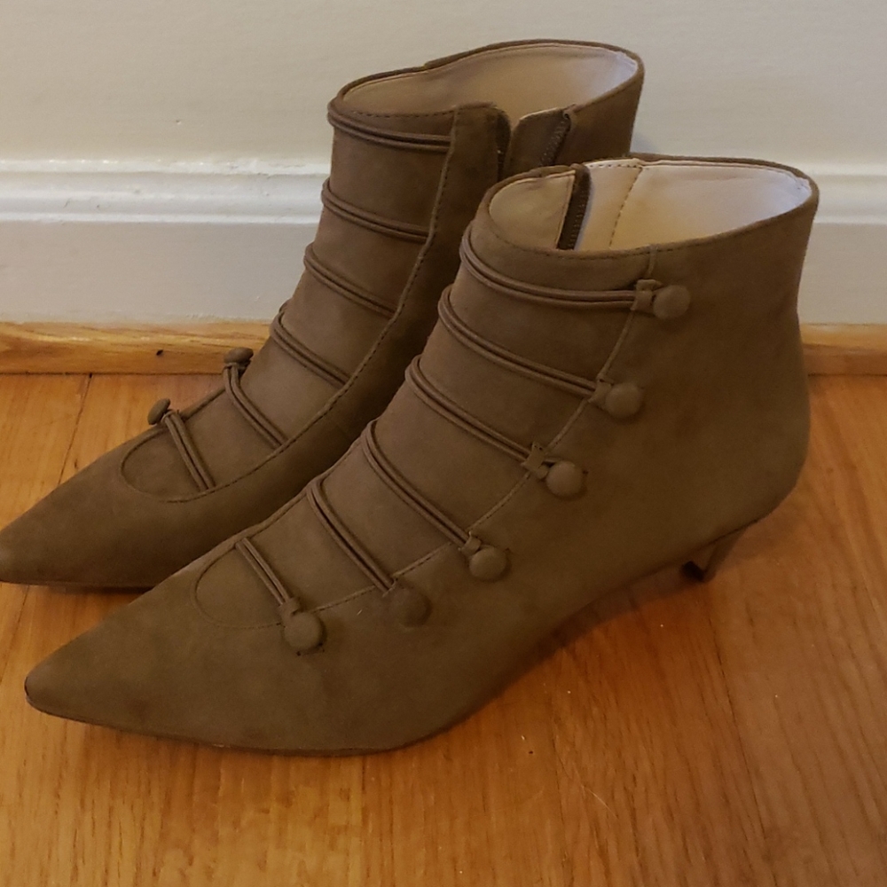 Nine West Taupe Suede Booties